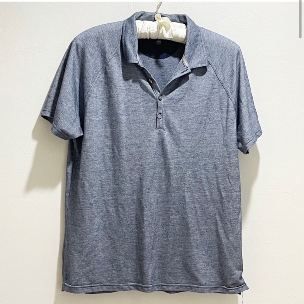 J FERRAR Men’s Navy Blue Oxford Cotton Pique Polo Golf Shirt Short Sleeve XL